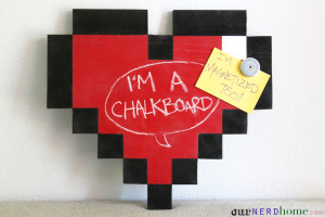 Geek Decor: DIY 8-Bit Heart Magnetic Chalkboard