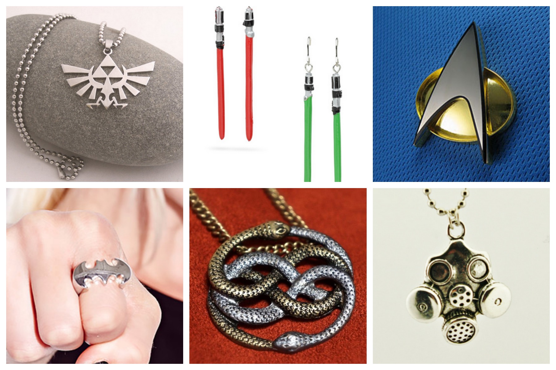 Geek Gifts: Star Trek jewelry, Zelda, Never Ending Story Necklace, Batman, Star Wars, Borderlands / Doctor Who, and more geek jewelry