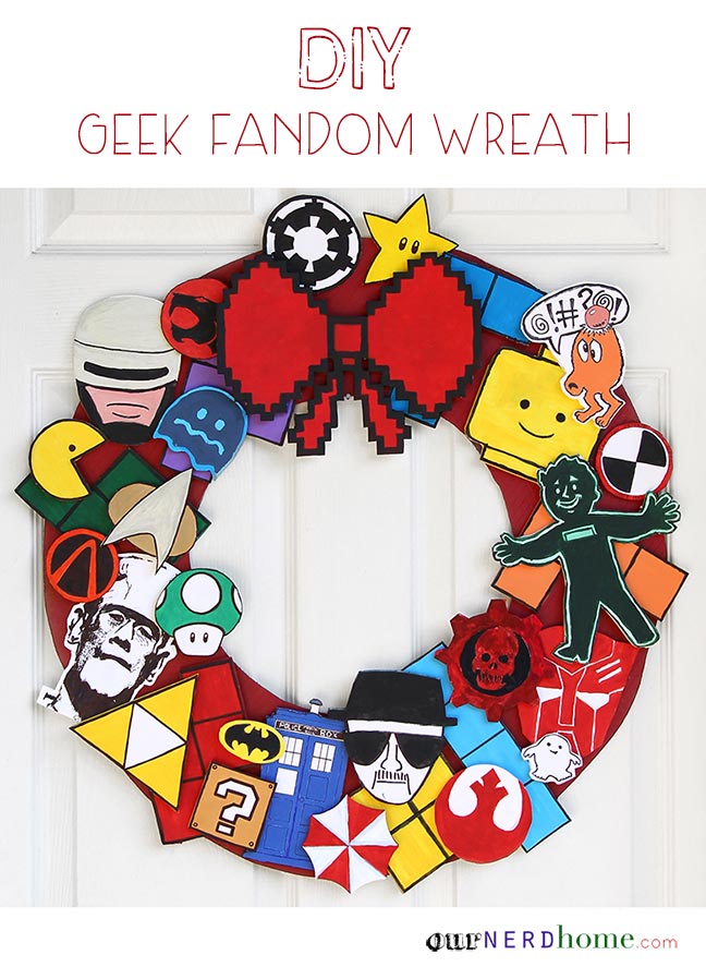 DIY Geek Holiday Wreath / 8-bit wreath