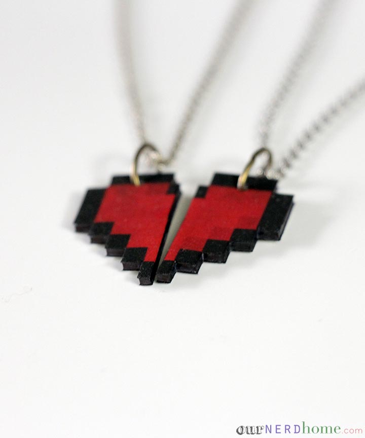 Geek Valentine: DIY 8-Bit Heart Necklace