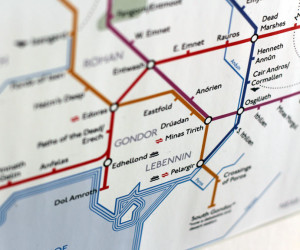 Lord of the Rings Art Print Subway Map