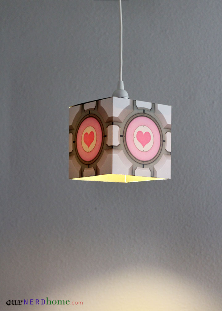 DIY Portal Companion Cube Pendant Lamp - Geek Crafts