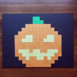 8-bit pumpkin - geek jack-o-lantern