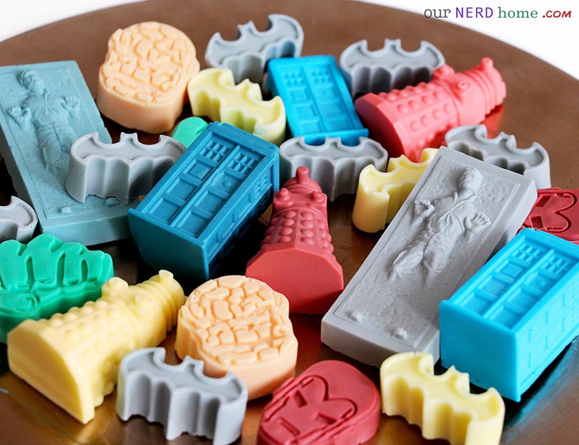 DIY Geek soap from ice cube trays