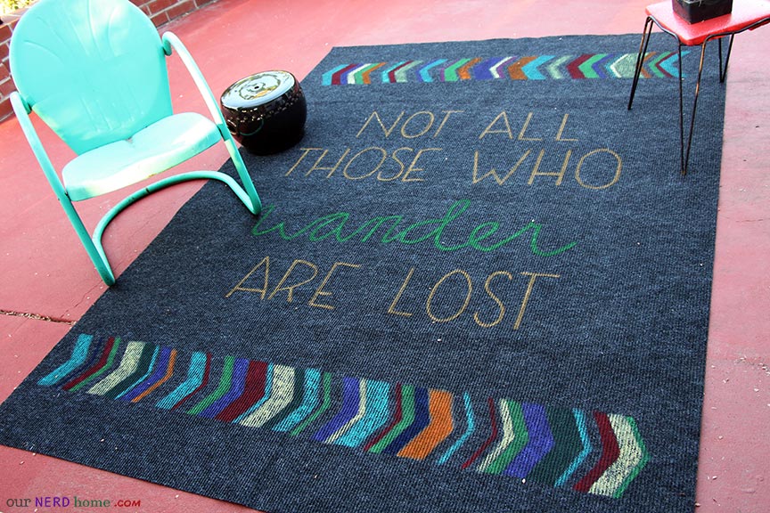 DIY Geeky Rug - Not All Those Who Wander Are Lost